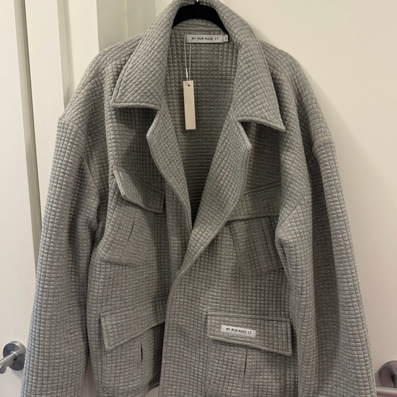 BNWT My Mum Made It Grey Quilted Jacket - Picture 5 of 9